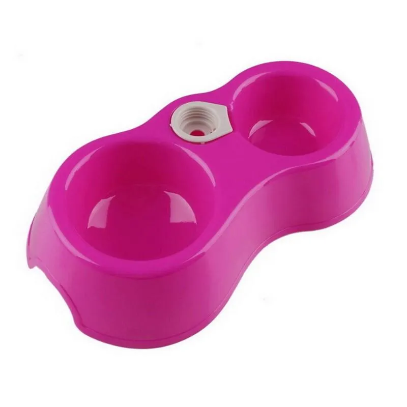 High Quality Dual Port Dog Utensils Bowl Cat Drinking Fountain Food Dish Pet Automatic Water Dispenser Feeder