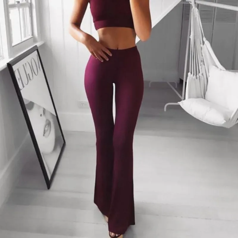 High Waist Flared Wide Leg Pants