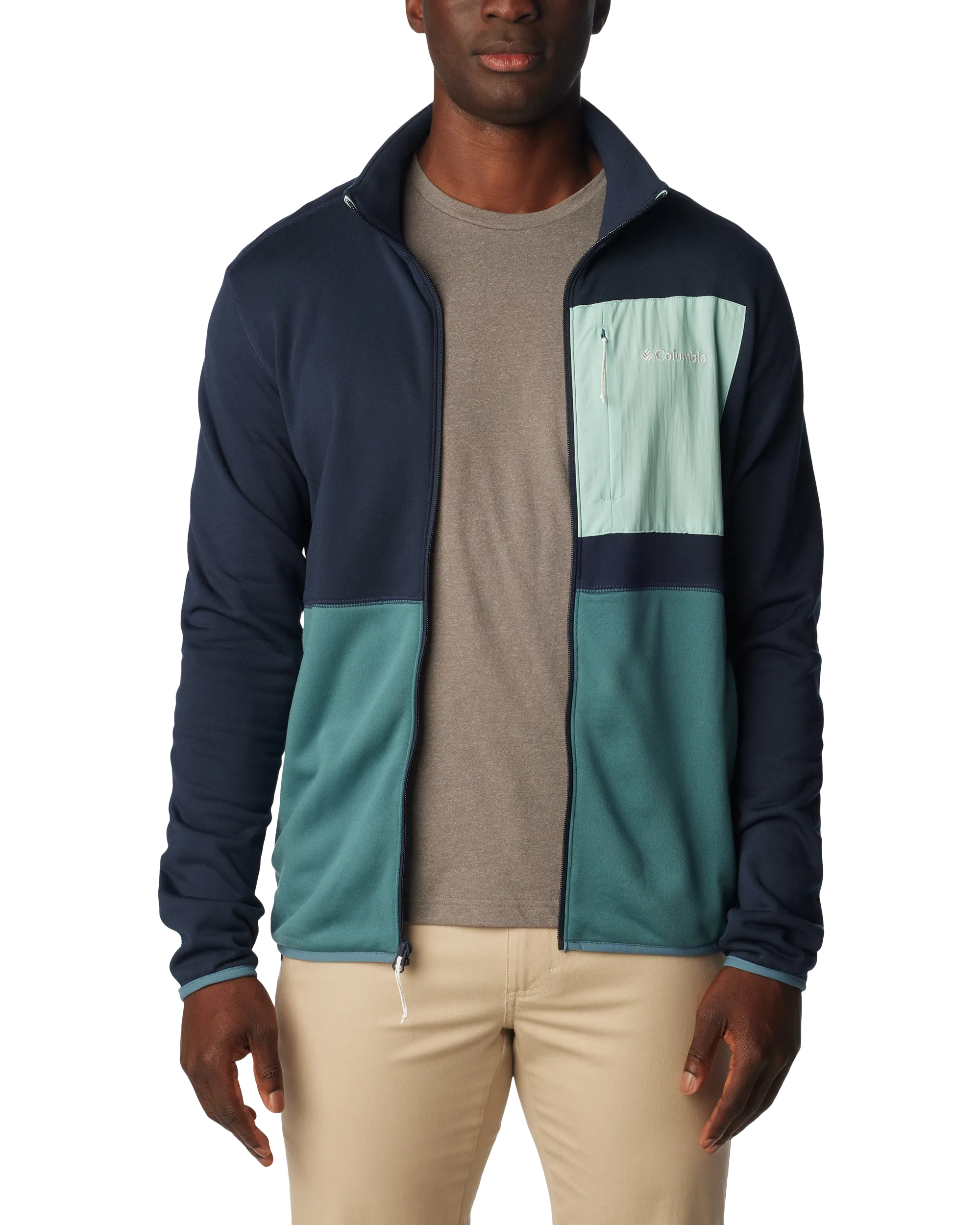 Hike Full Zip Fleece Jacket in Collegiate Navy, Cloudburst & Spray