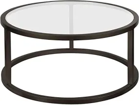 INDIAN DECOR. 45382 Engineered Wood Round Coffee Table/Center Table (Black)