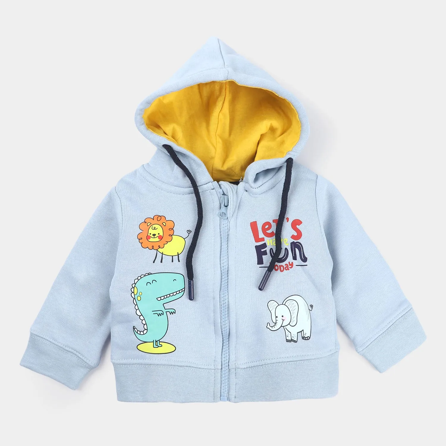 Infant Boys Fleece Knitted Jacket Animals-L Blue