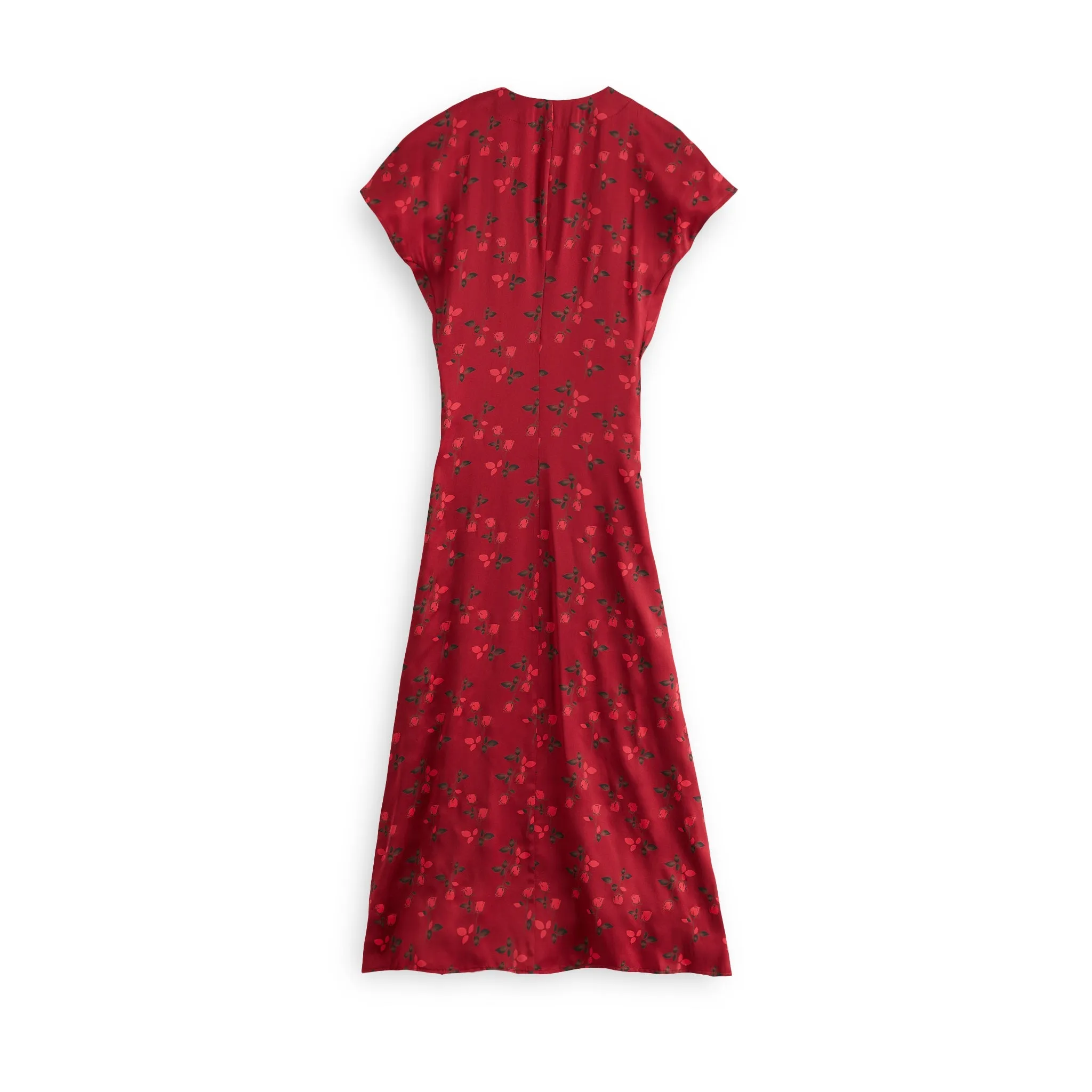 J. Peterman Women's Wrap Style 30's Silk Charmeuse Dress in Ruby