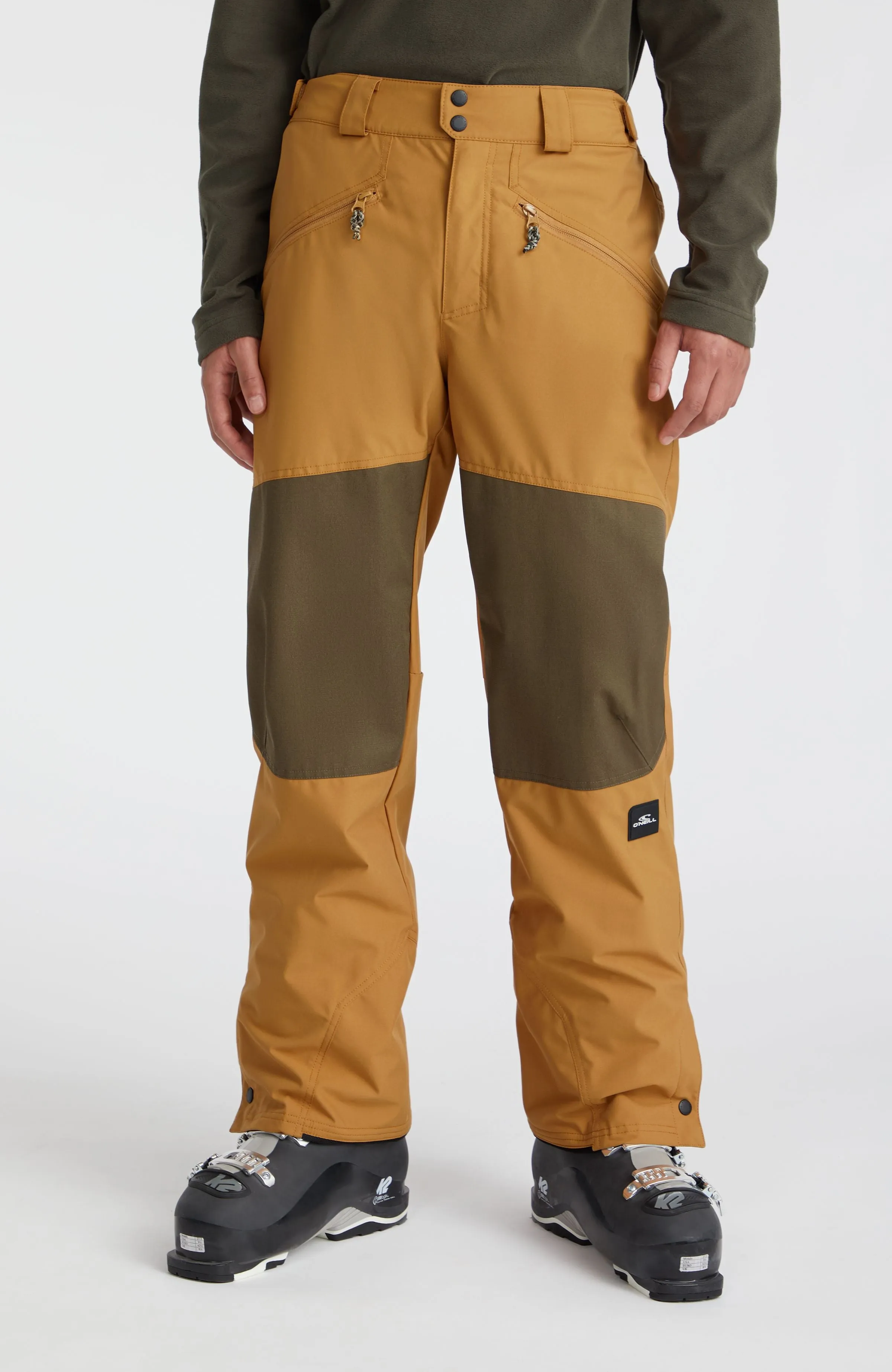 Jacksaw Snow Pants | Rich Caramel Colour block