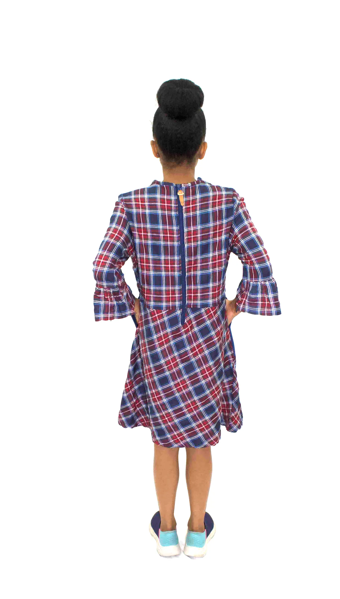 Kids Adaptive Stretch Woven Dress, Back Zipper & Sleeve Easy Undressing