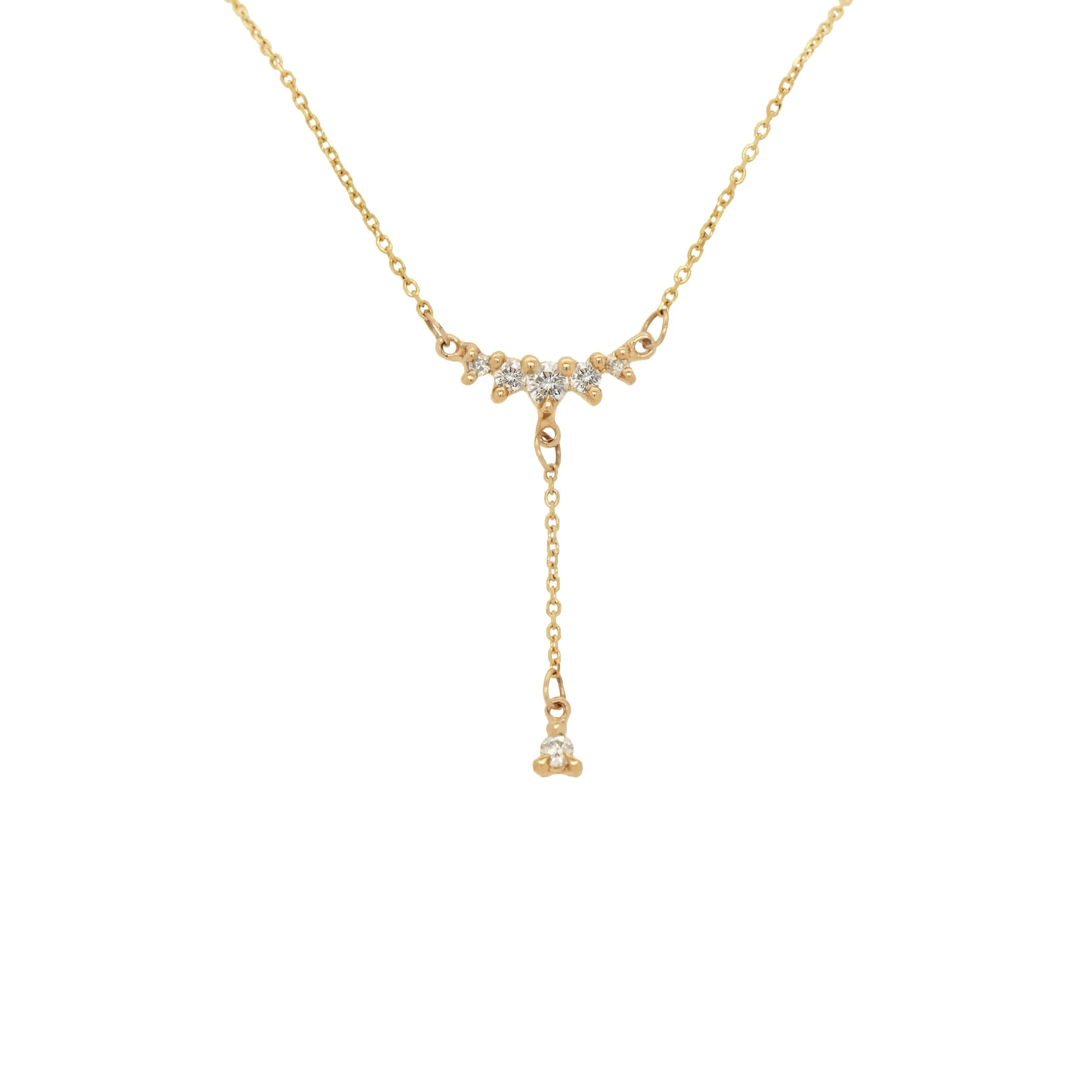 Lab Grown Brilliant Diamond Lune Drop Lariat