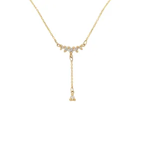 Lab Grown Brilliant Diamond Lune Drop Lariat