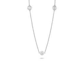 Lab-Grown Diamond ¾ct. tw. Round Brilliant Bezel Station Pendant | White