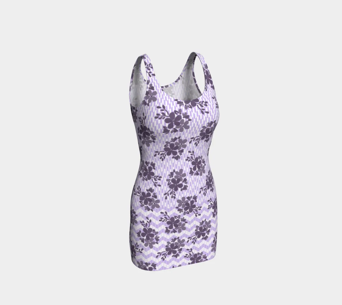 Lavendar Florals Bodycon Dress