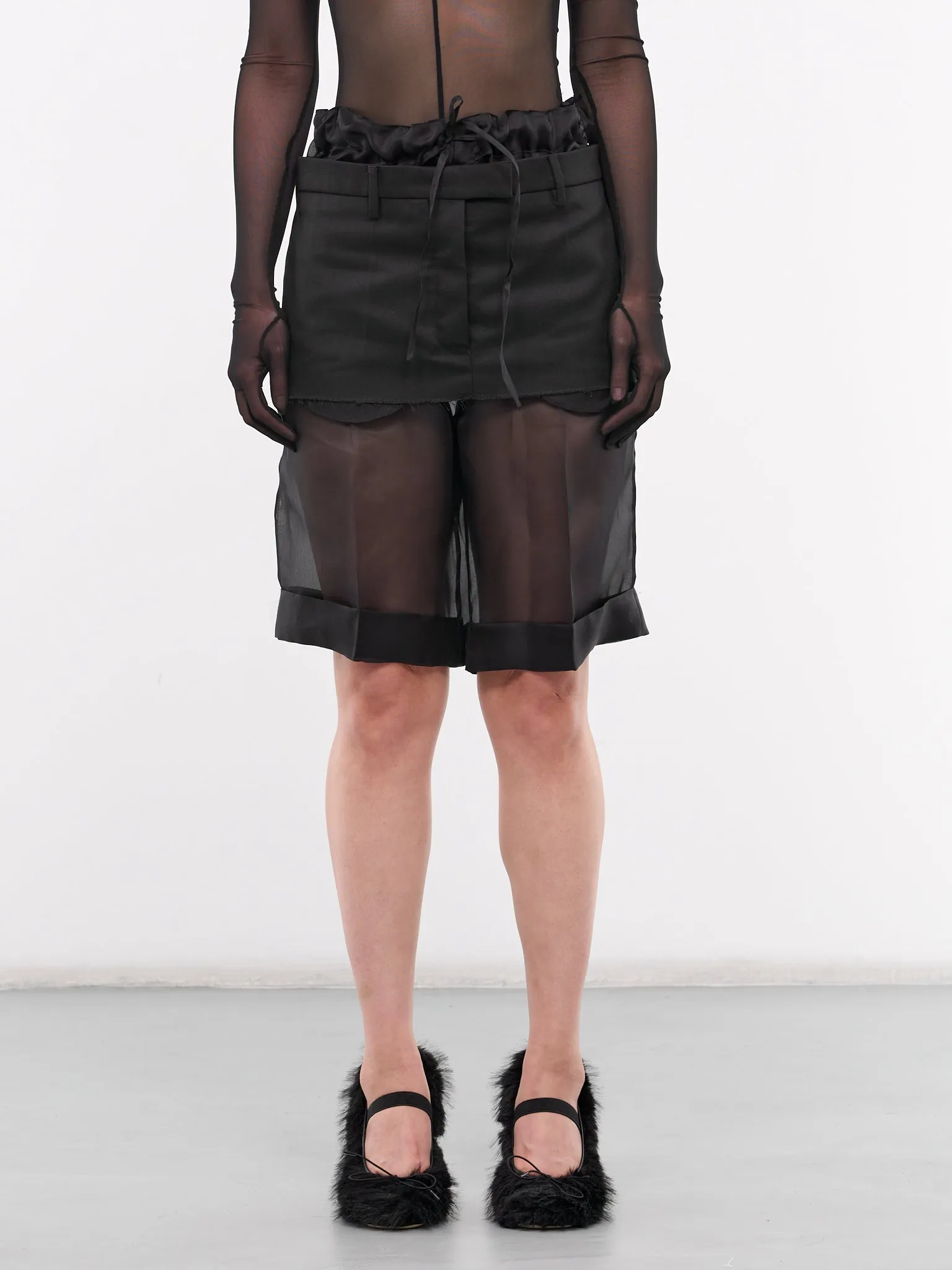 Layered Skirt Shorts (S51ME0024-MTN028-900-BLACK)