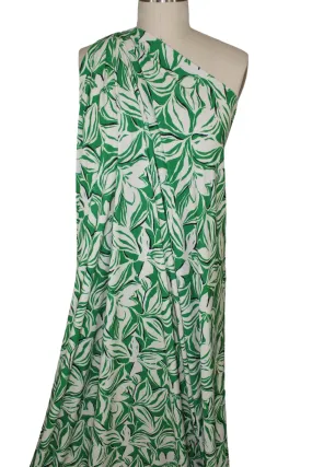 Leafy Floral ITY Jersey - Green/Black/Ivory