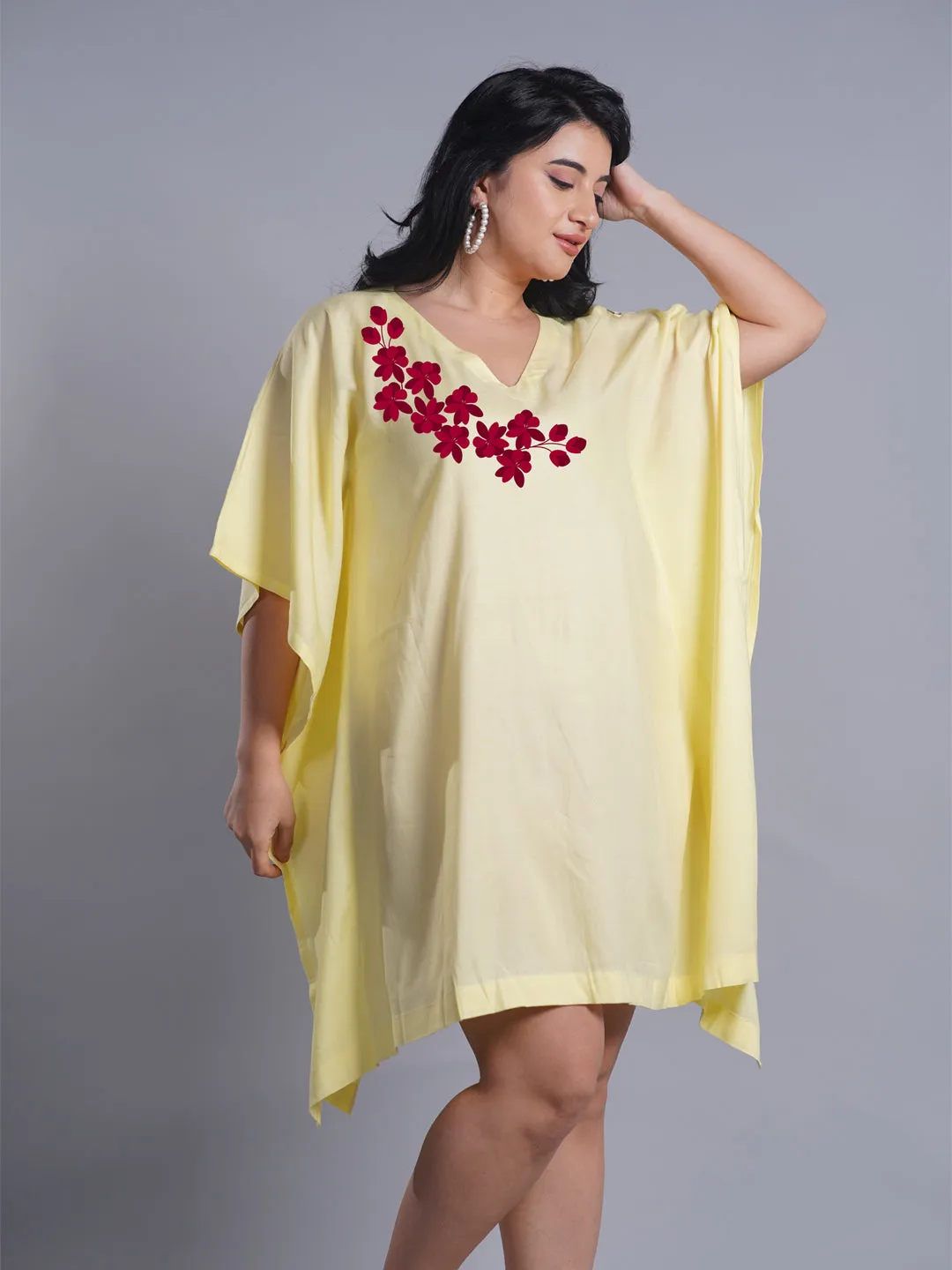 Lemon Rayon Kaftan - Breathtaking