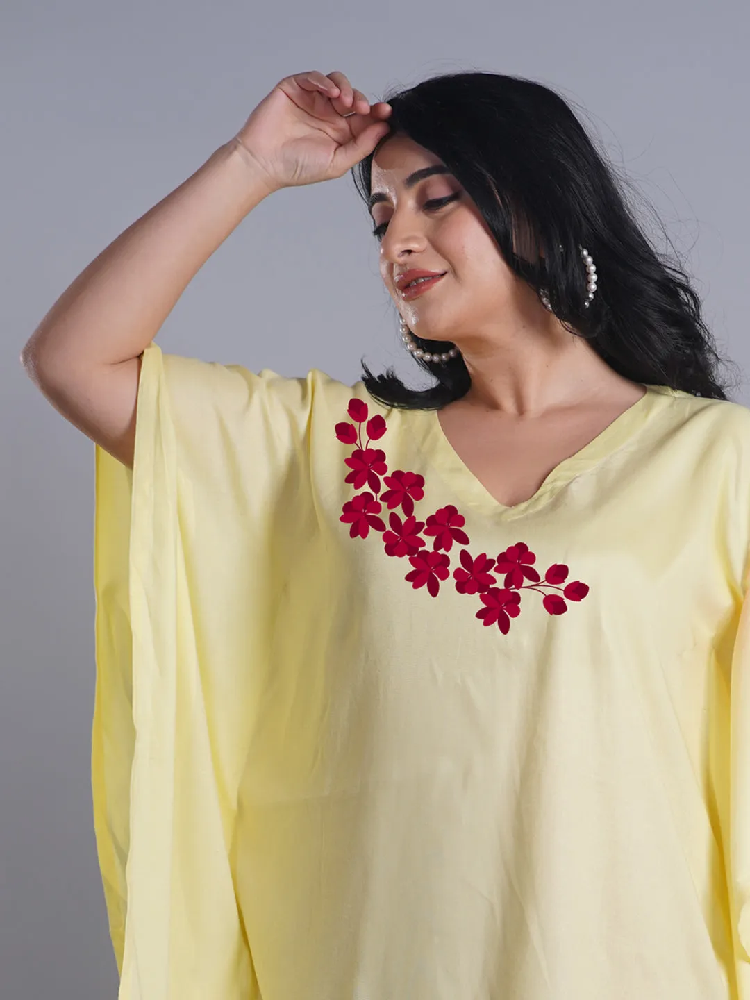 Lemon Rayon Kaftan - Breathtaking