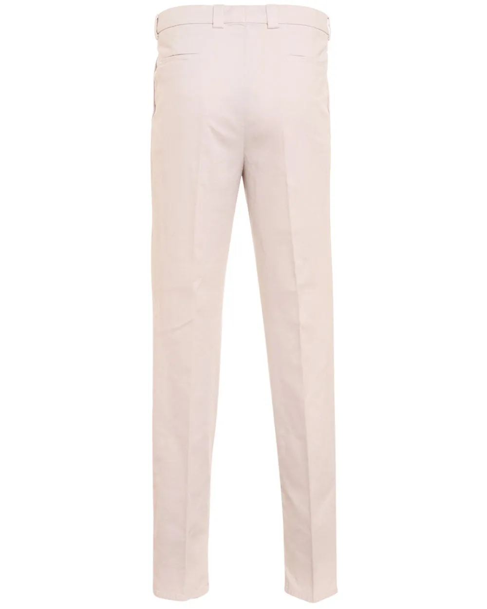 Light Beige Cotton Blend Single Pleat Trouser