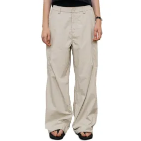 Lightweight Knee Pleated Paratrooper Pants In Apricot