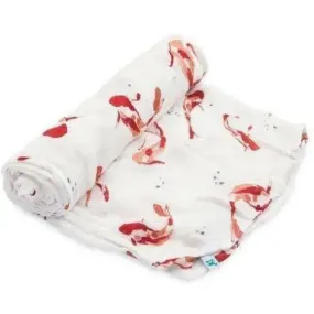 Little Unicorn Single Deluxe Muslin Swaddle - Fish Pond