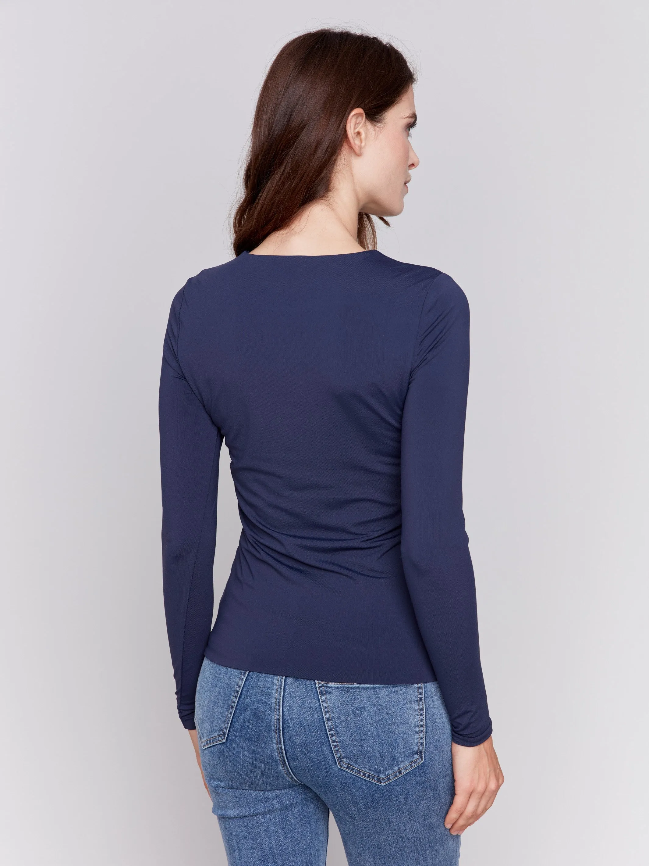 Long Sleeve Super Stretch Top - Navy