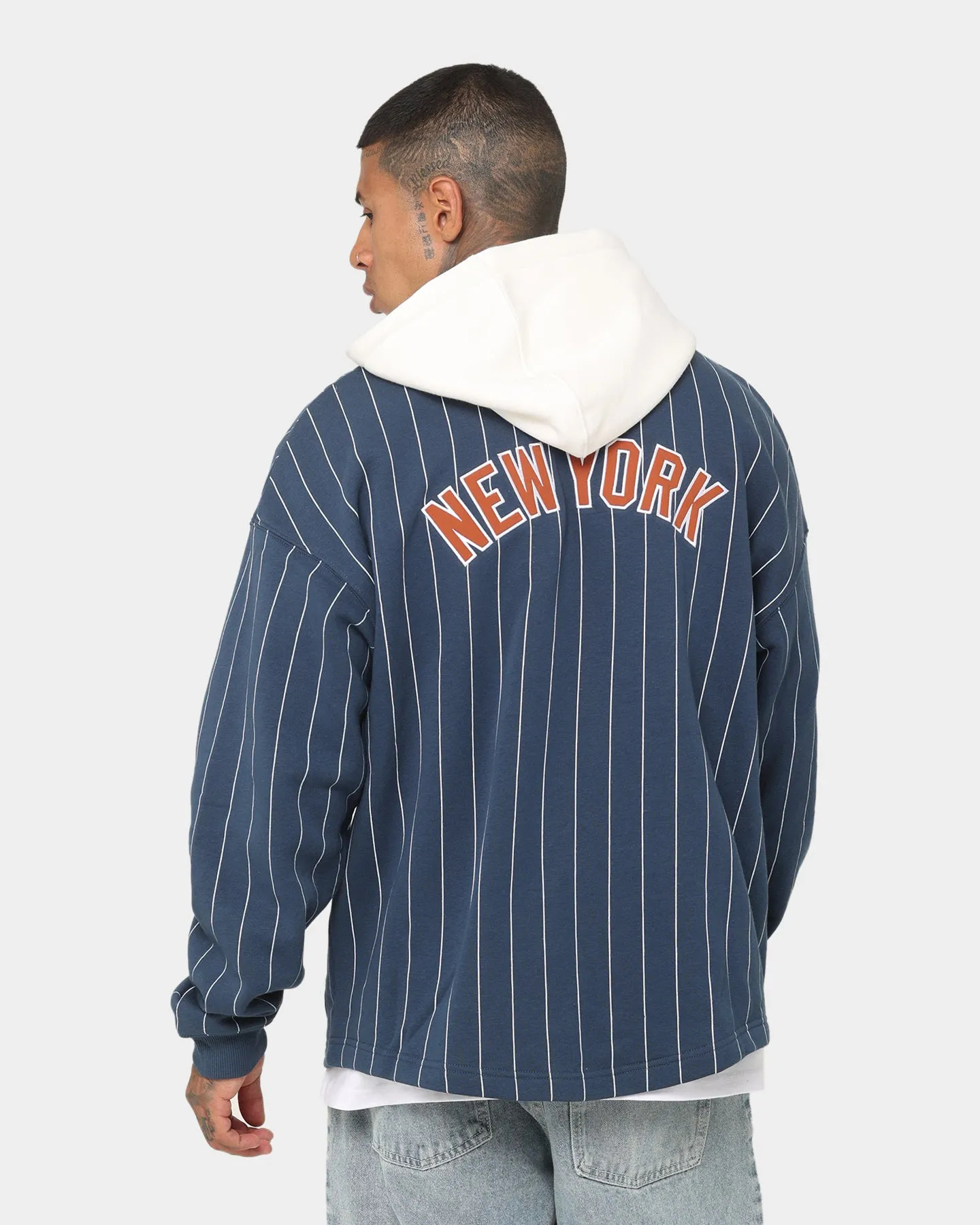 Majestic Athletic New York Yankees Fleece Replica Hooded Jacket French Navy