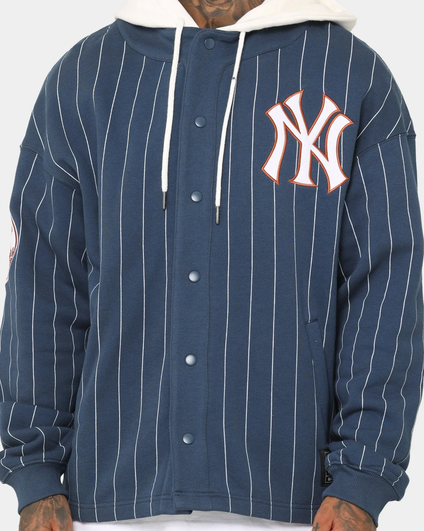 Majestic Athletic New York Yankees Fleece Replica Hooded Jacket French Navy