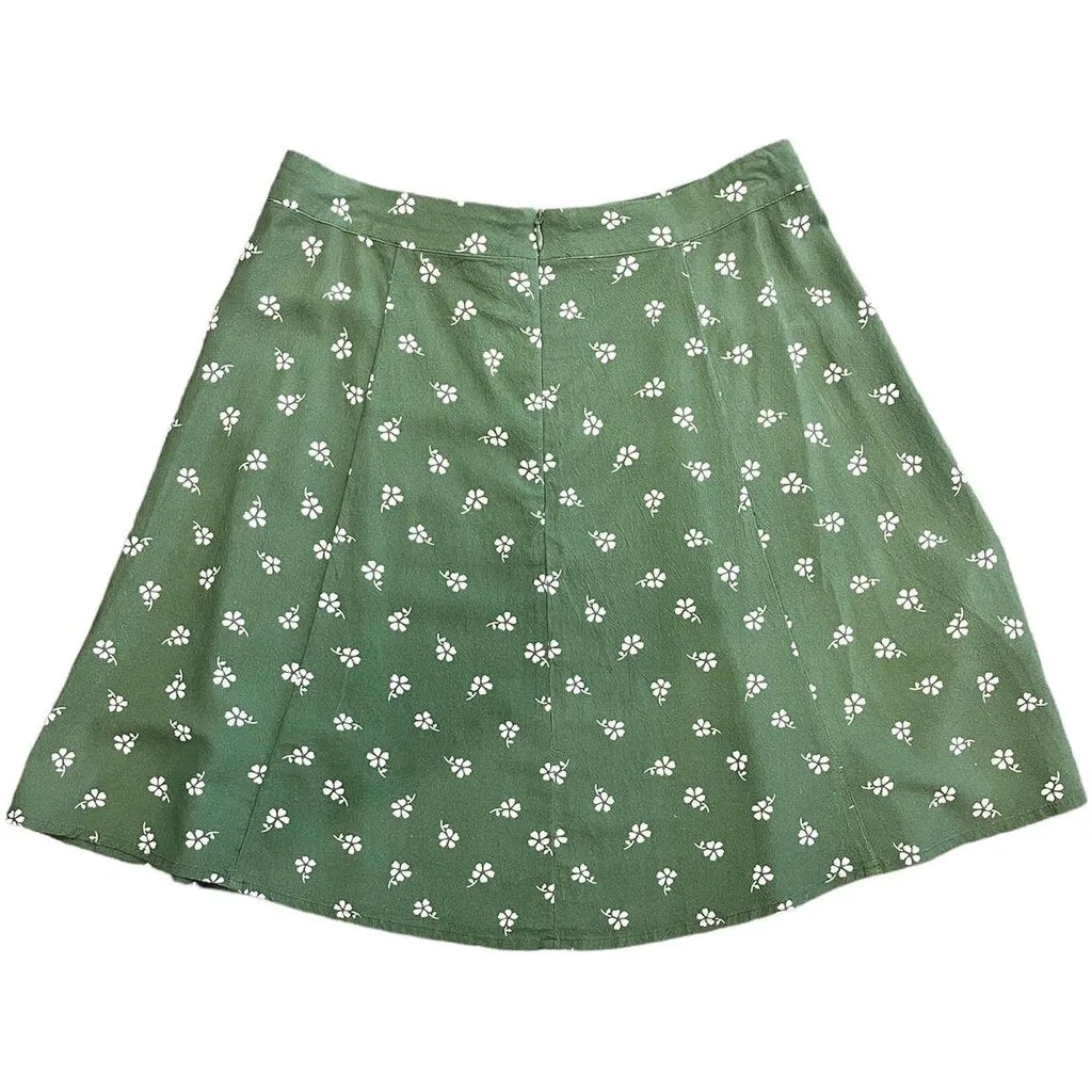 Marine Layer NWT Bonnie Mini Skirt in Green Modern Daisy - Size 4