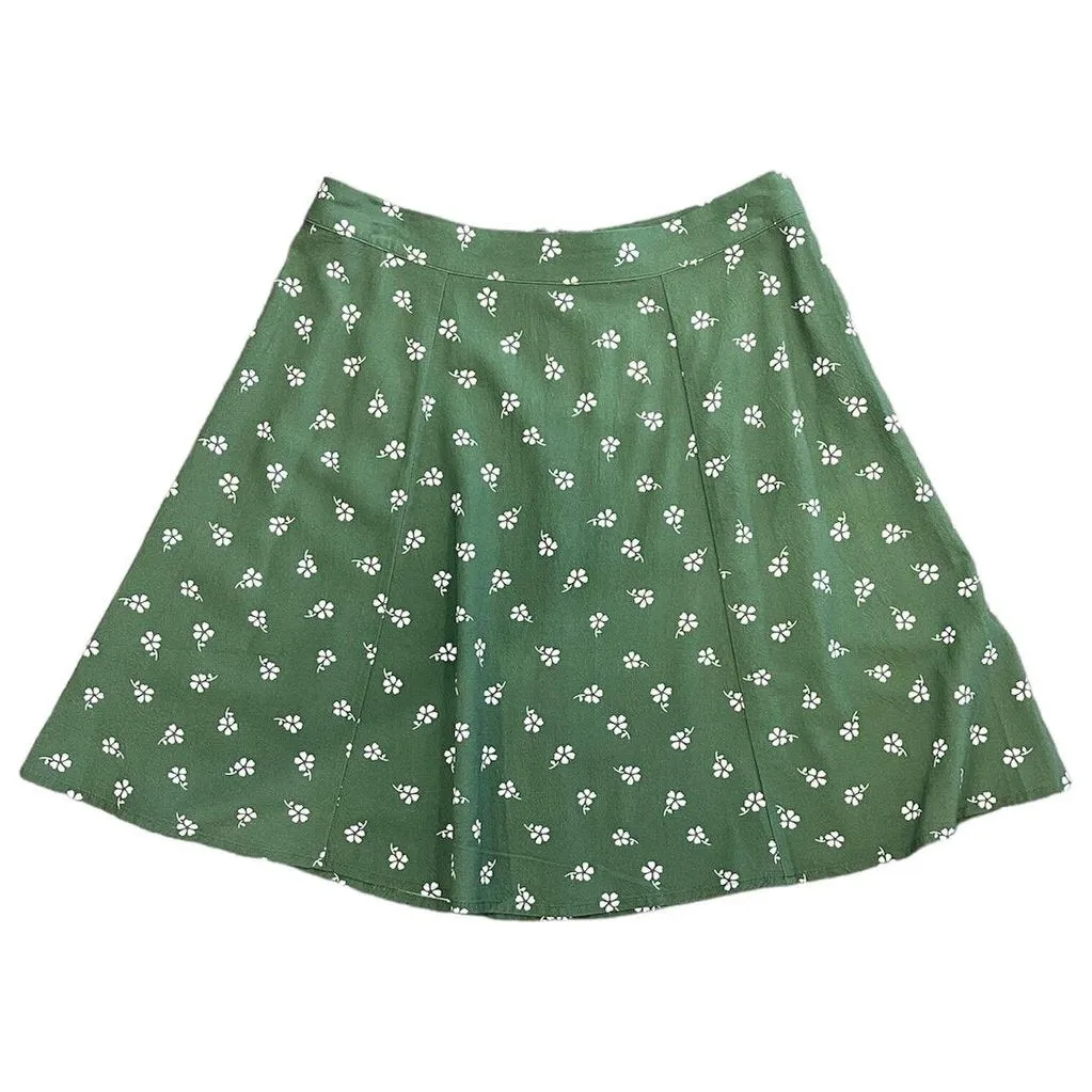 Marine Layer NWT Bonnie Mini Skirt in Green Modern Daisy - Size 4