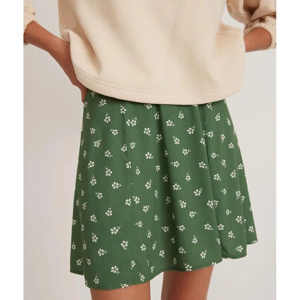 Marine Layer NWT Bonnie Mini Skirt in Green Modern Daisy - Size 4