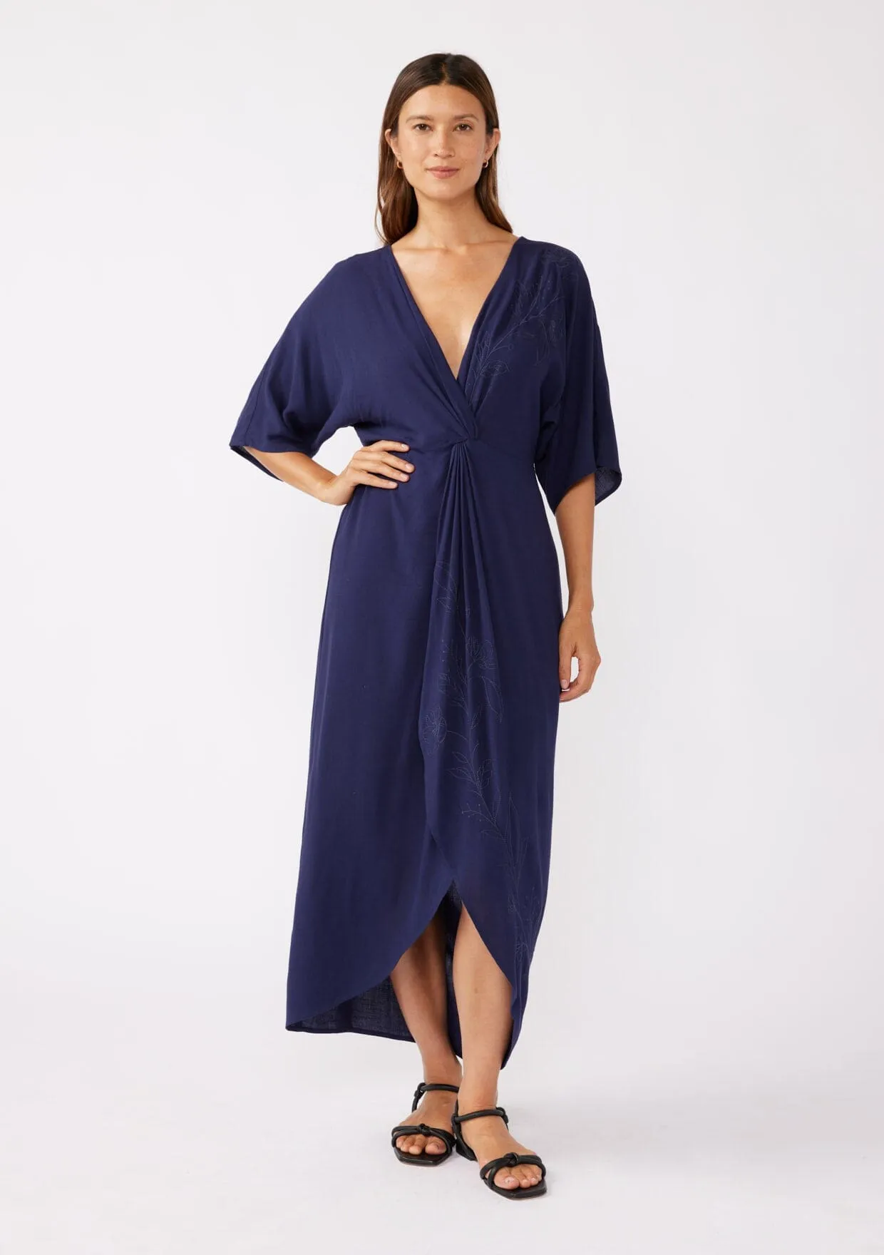 Maritime Knot Front Maxi Dress