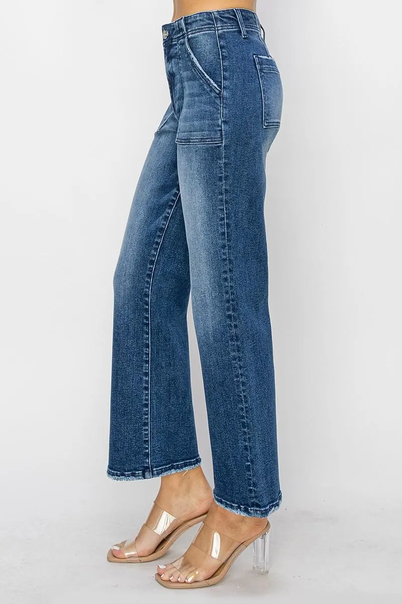 Maverick Blues High Rise Flare Jeans, Denim