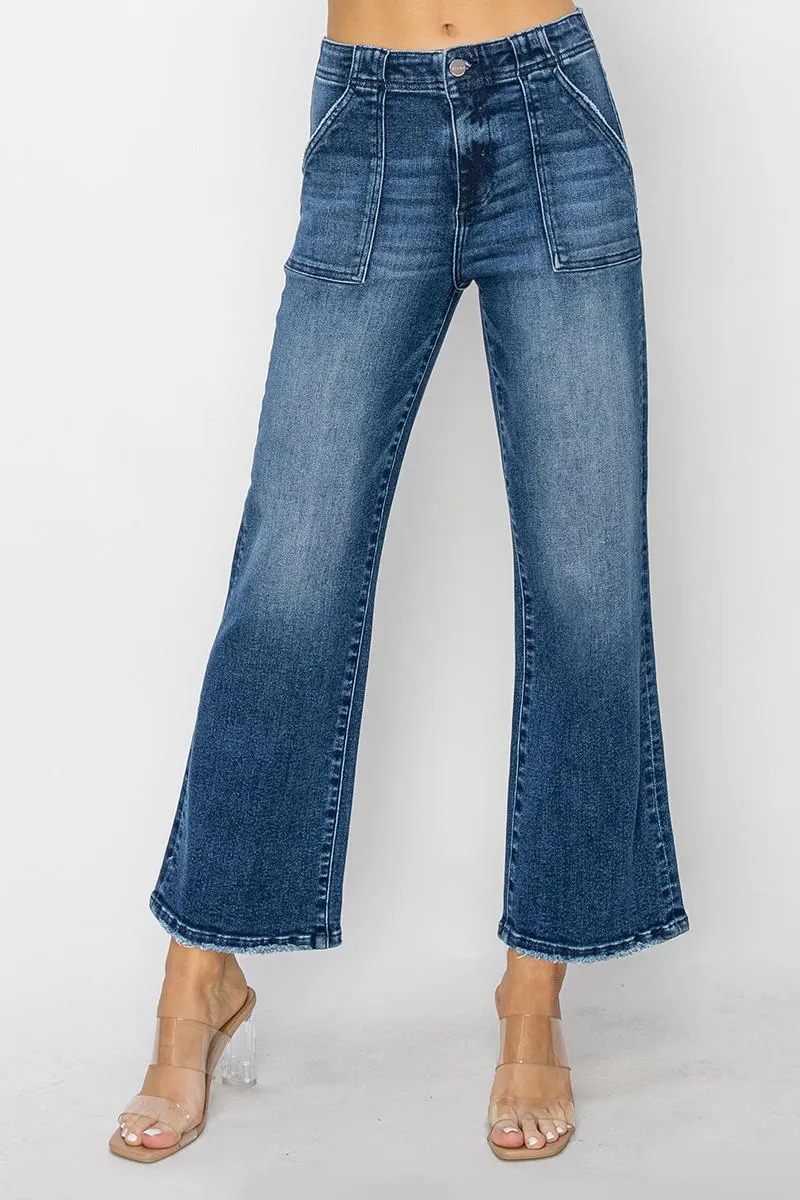 Maverick Blues High Rise Flare Jeans, Denim