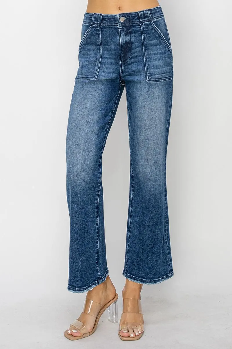 Maverick Blues High Rise Flare Jeans, Denim