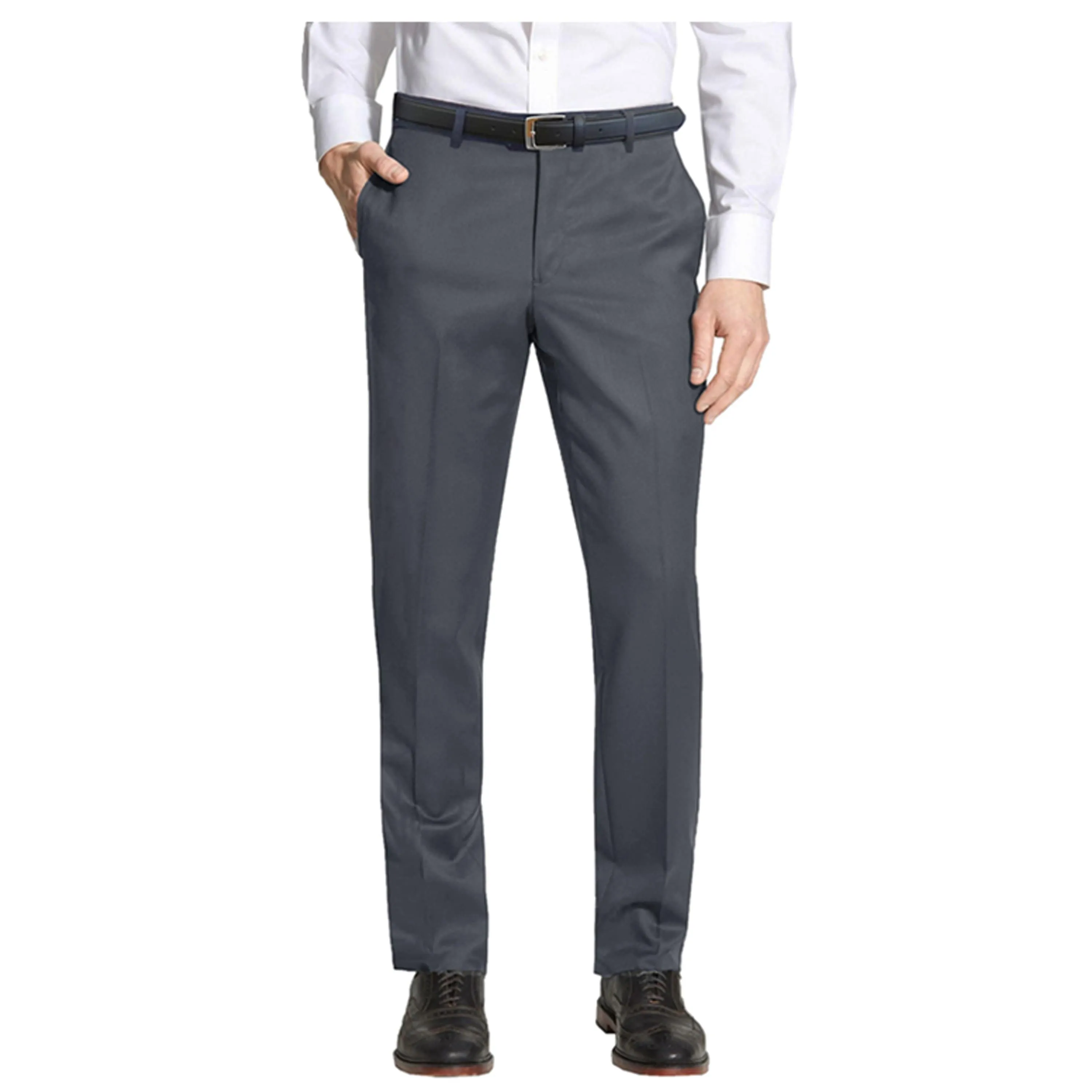 Men's Belted Slim Fit Dress Pants