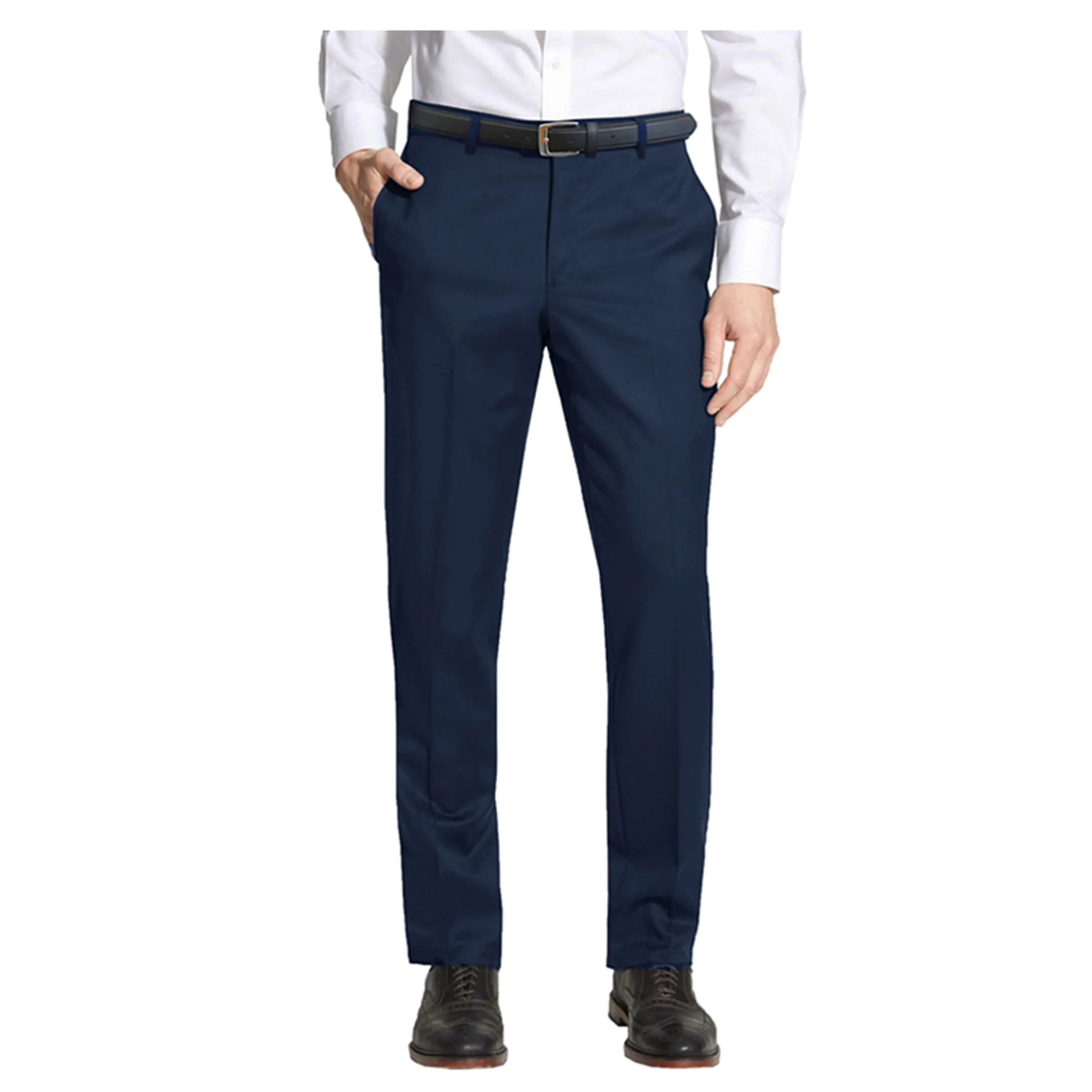 Men's Belted Slim Fit Dress Pants