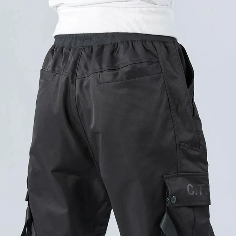 Men's Casual Cargo Pants With Ribbon Buckles