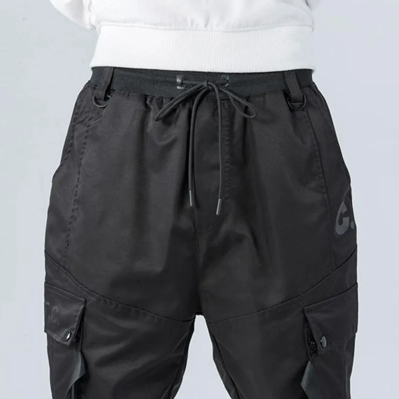 Men's Casual Cargo Pants With Ribbon Buckles