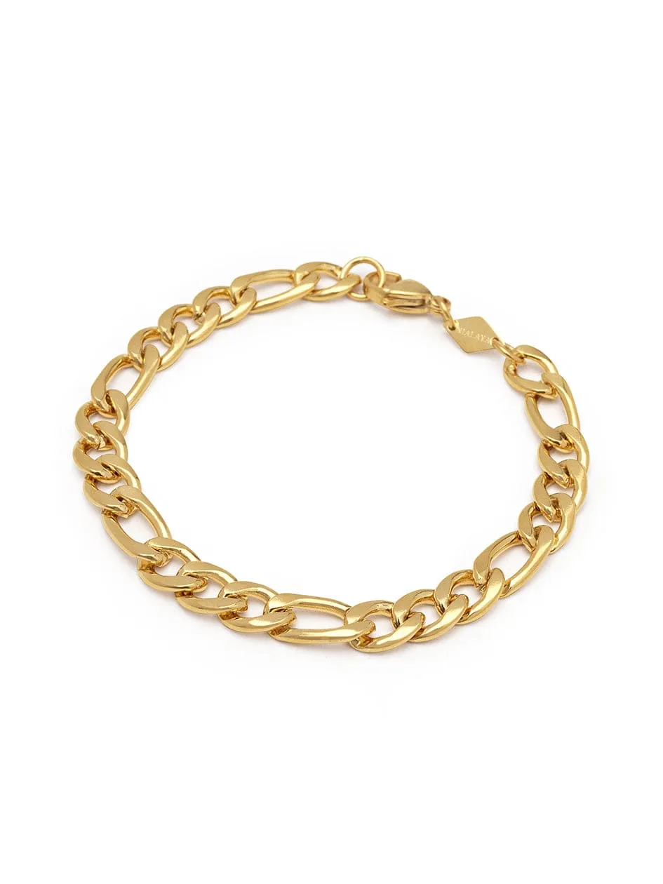 Men's Gold Figaro Bracelet in 6mm