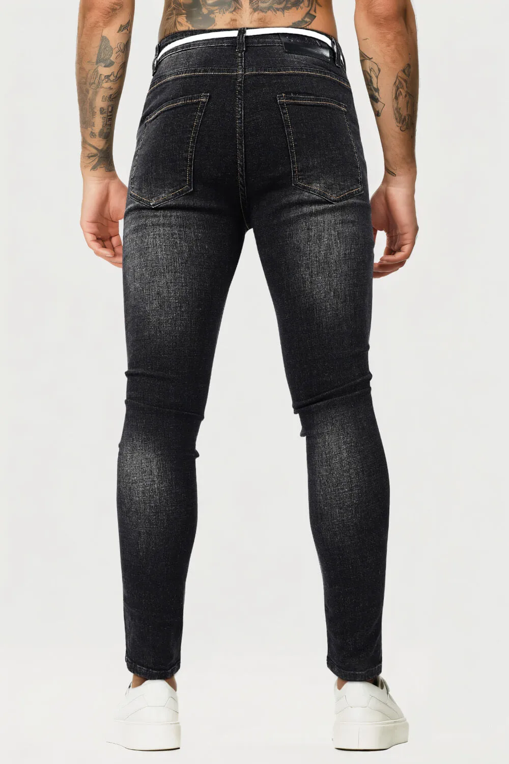 Men's Relaxed Skinny Jean - Black & Ripped