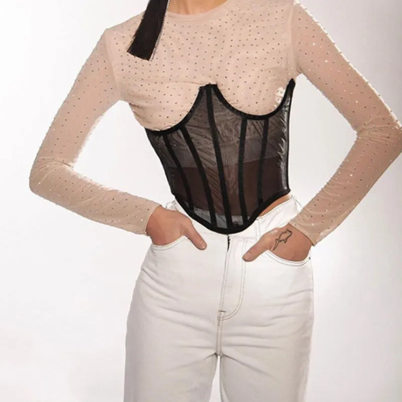 Mesh Corset Bustier Top