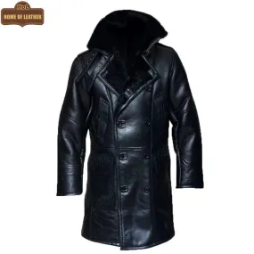 MFC01 Black Fur Shearling Winter Jacket Warm RAF B3 WWII Genuine Leather Coat For Men