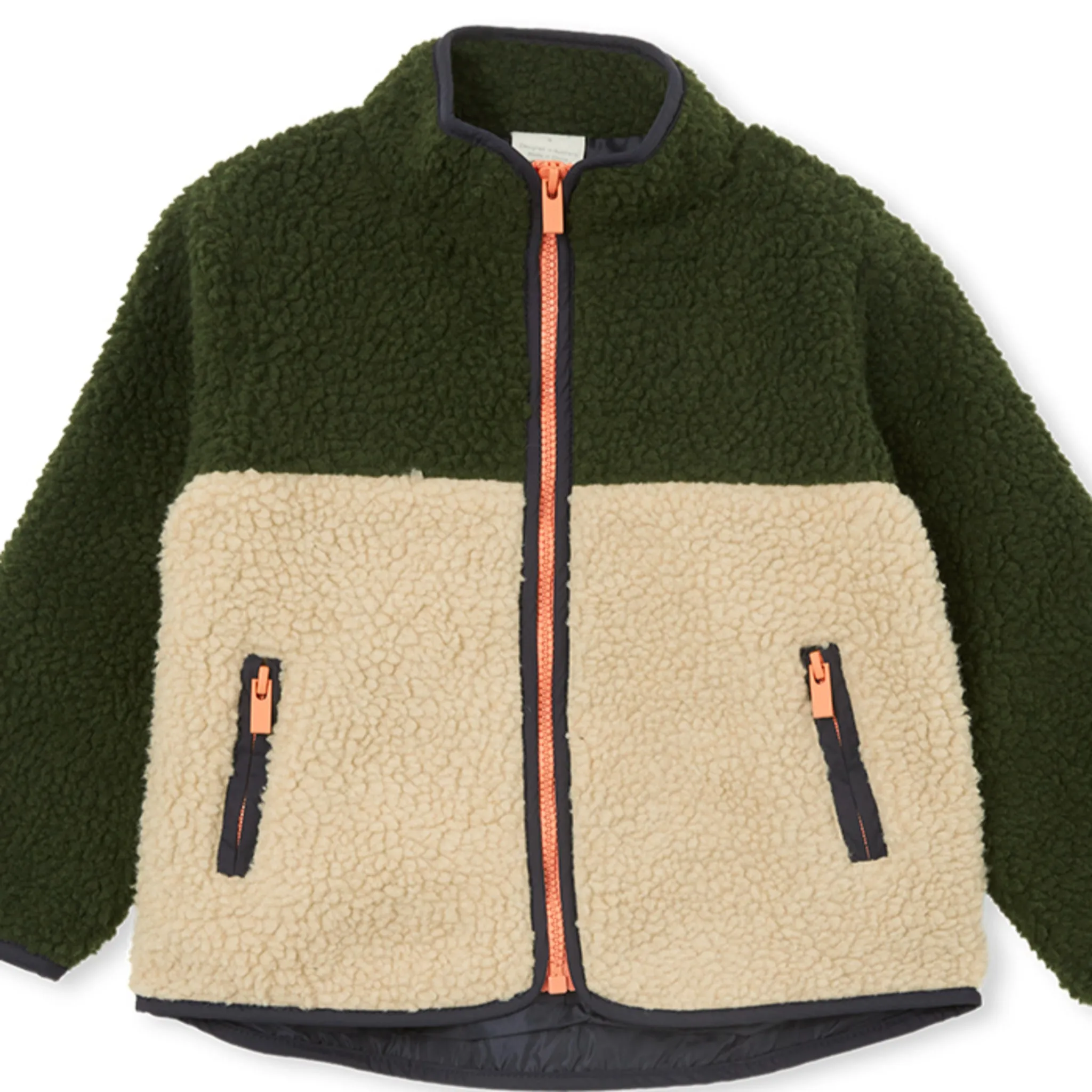 Milky Panelled Sherpa Jacket - Jungle/Natural