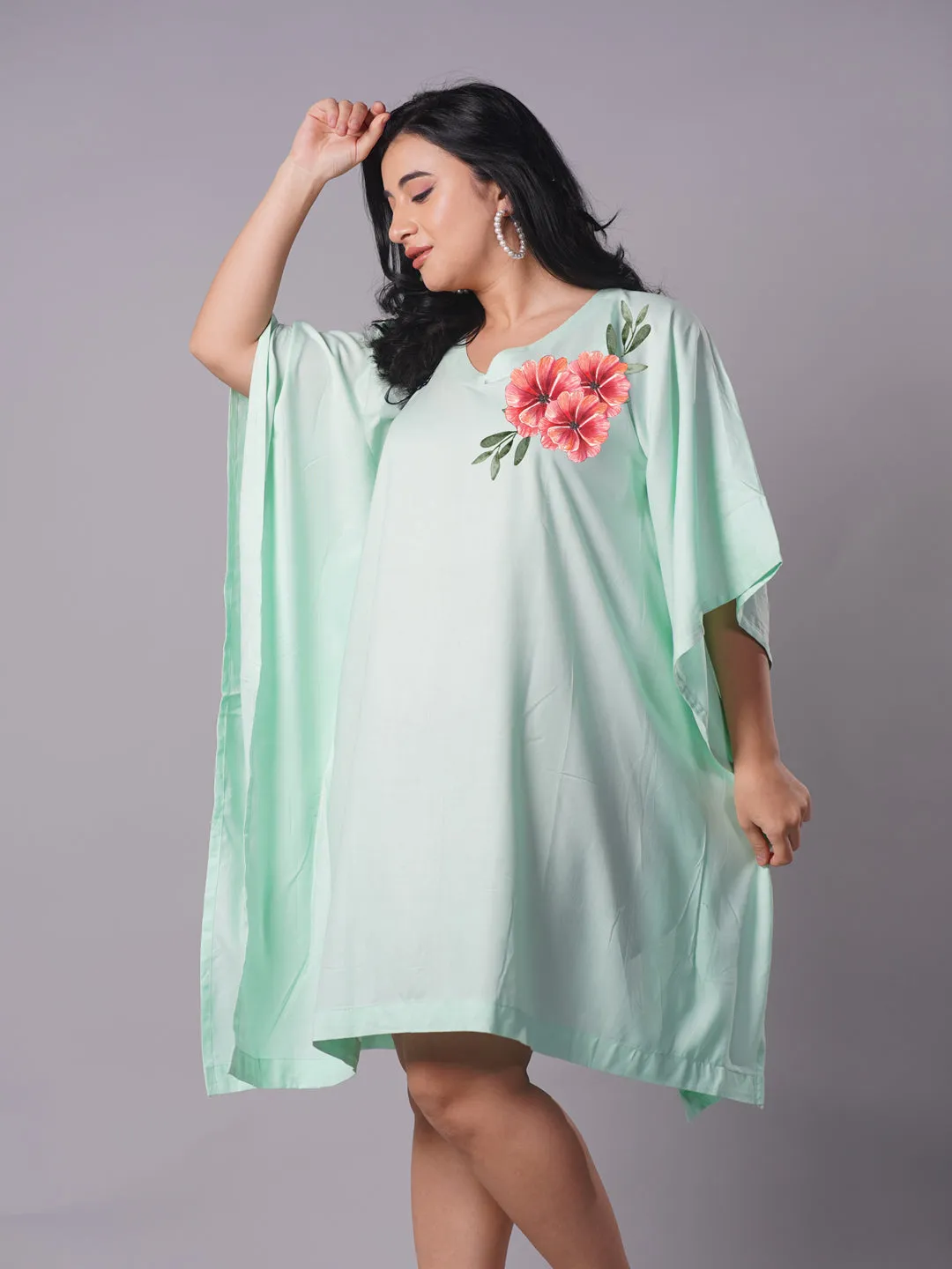 Mint Rayon Kaftan - Graceful