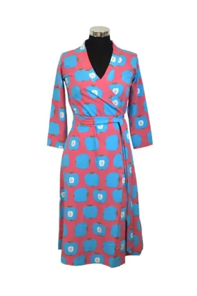 Moromini Wrap Dress Adult - Blue Apples