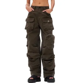 Multi Pocket Wide Leg Cargo Pants Grey