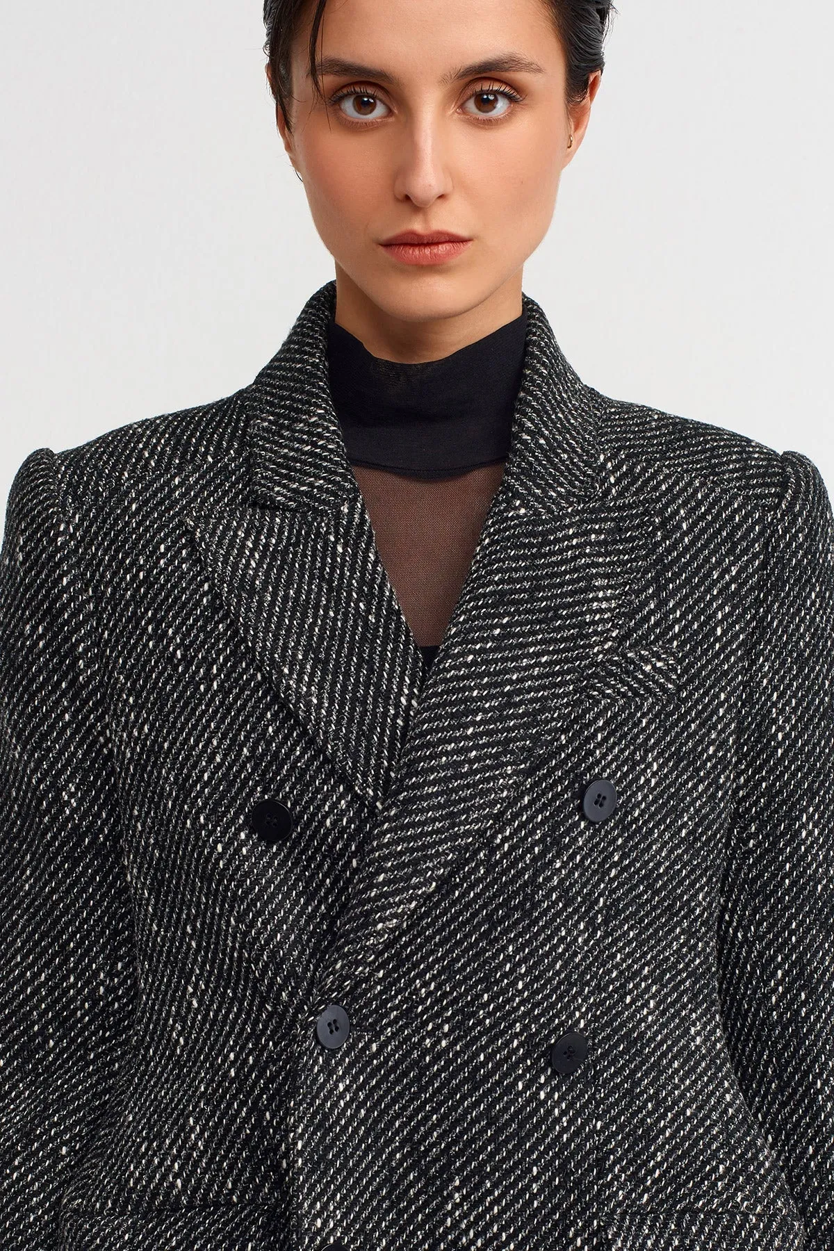 Nu Textured Chic Coat Anthracite