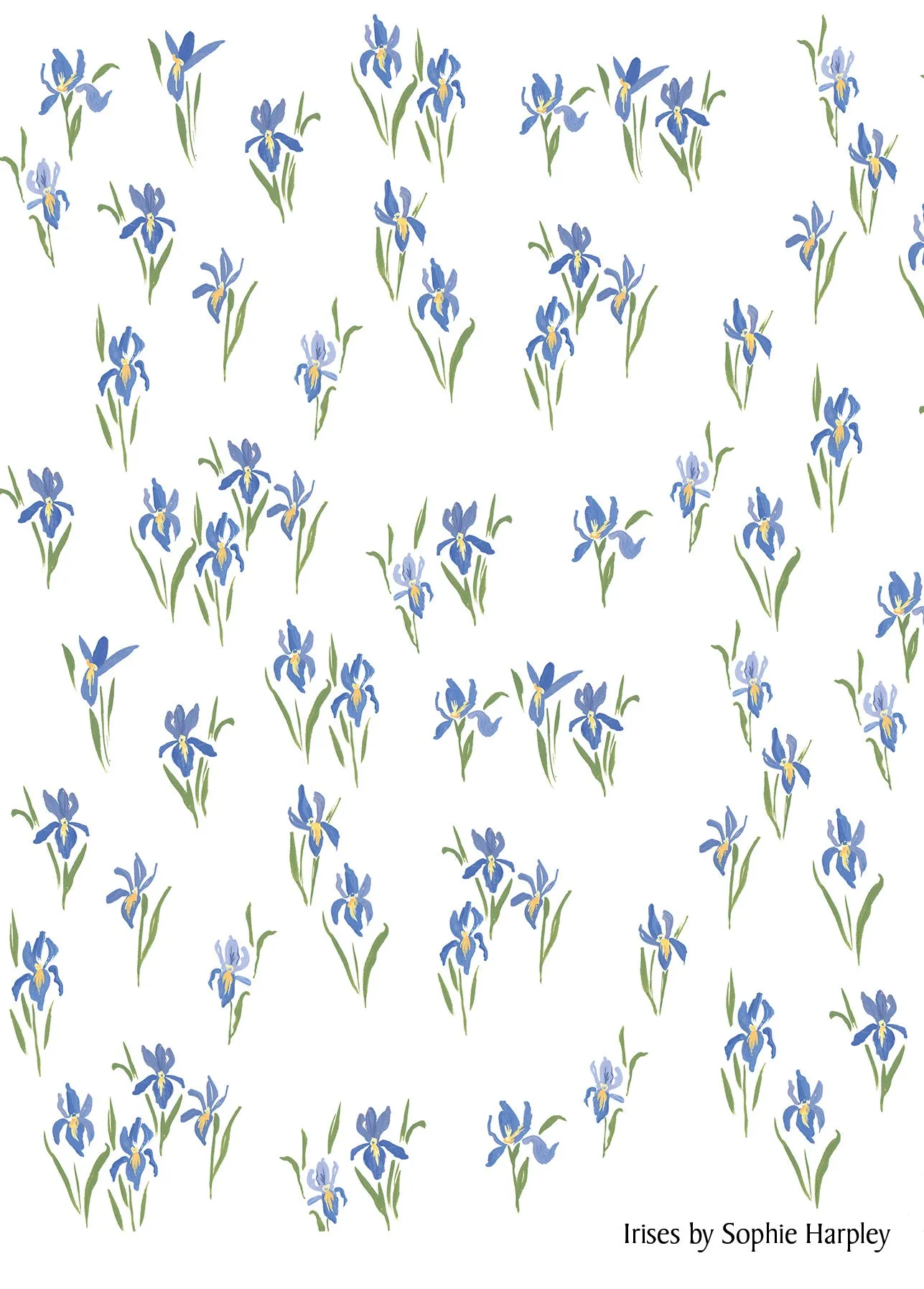 Organic Cotton Muslin (Irises)