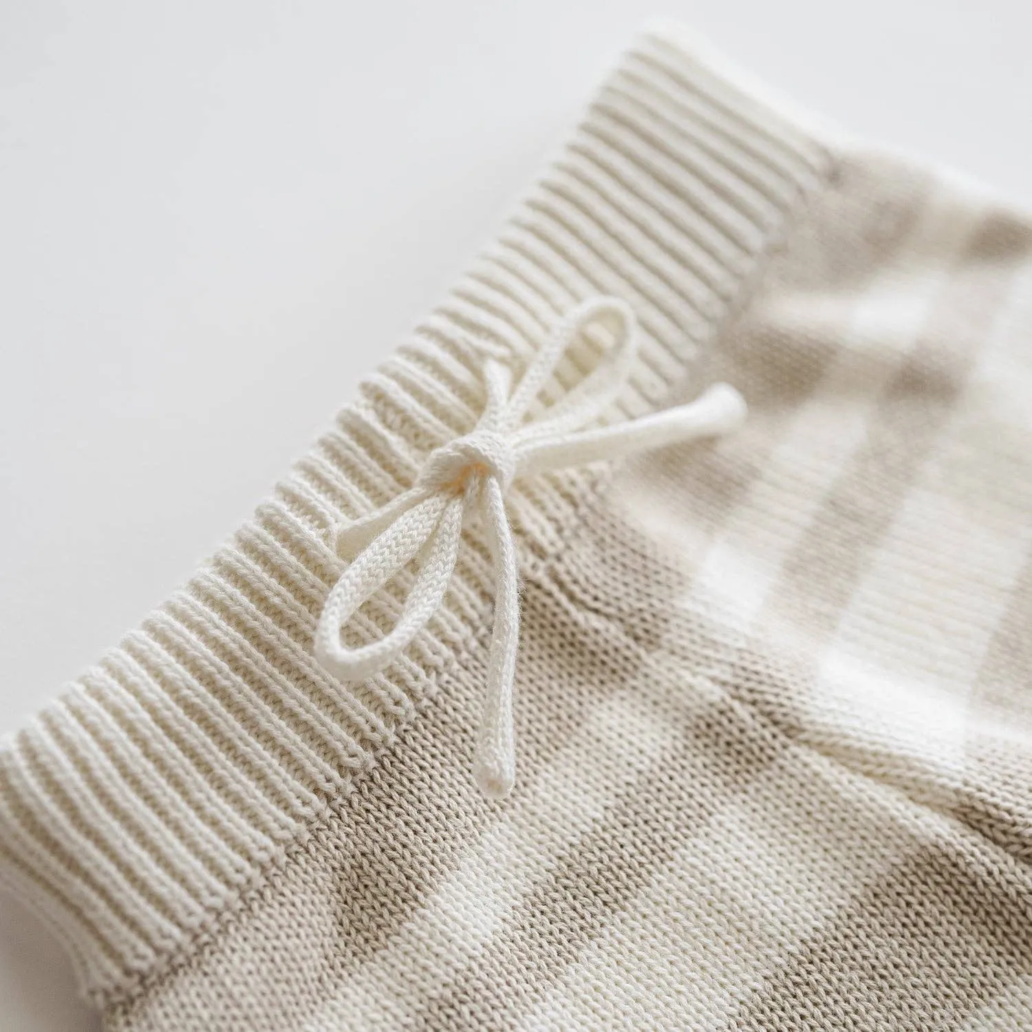 Organic Knit Wideleg Pant: Ecru & Oat Milk / 2-3T