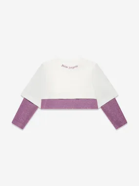 Palm Angels Girls Double Layered T-Shirt in Purple