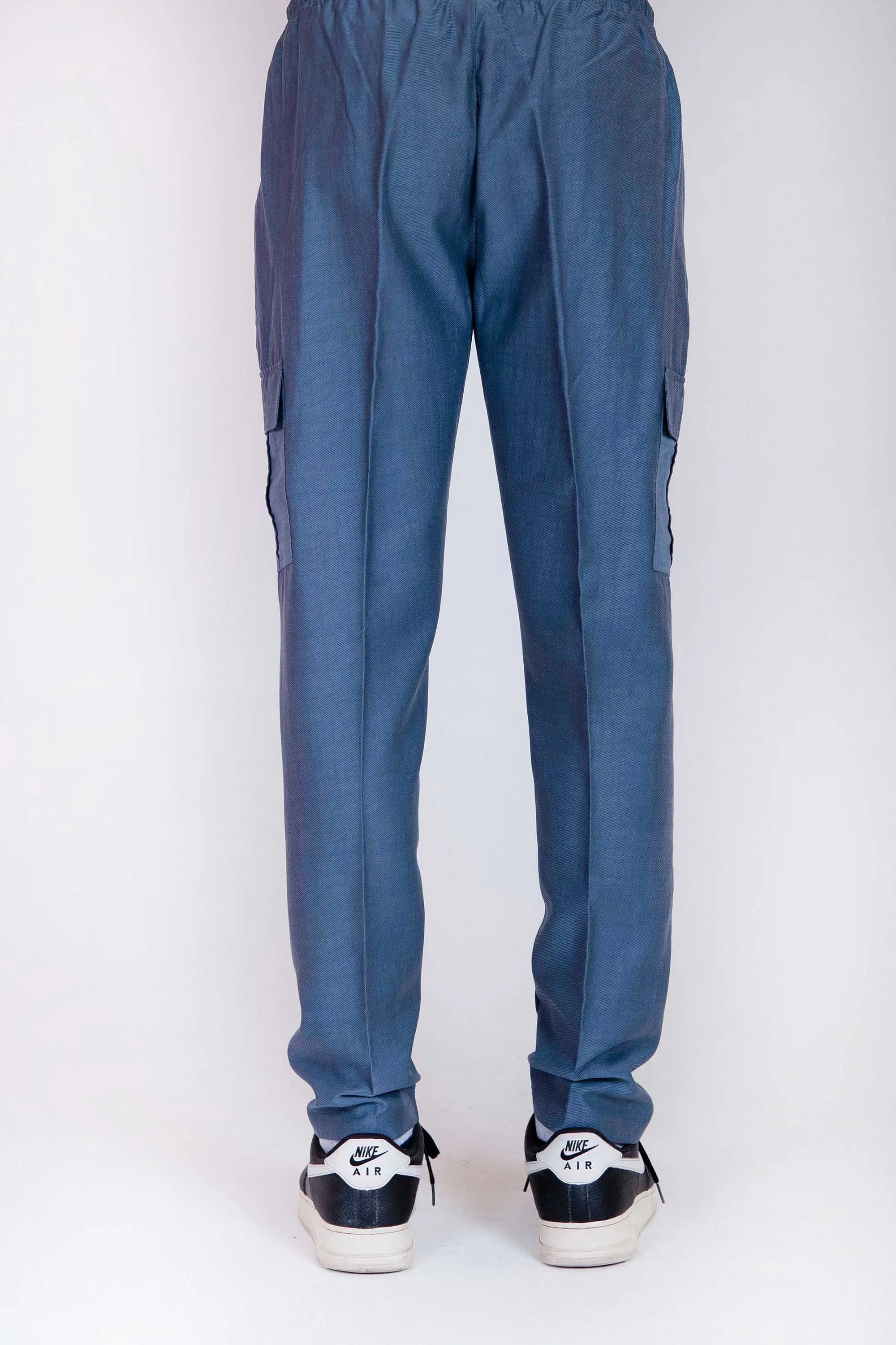 Pastel Blue Irish Cotton Cargo Pants