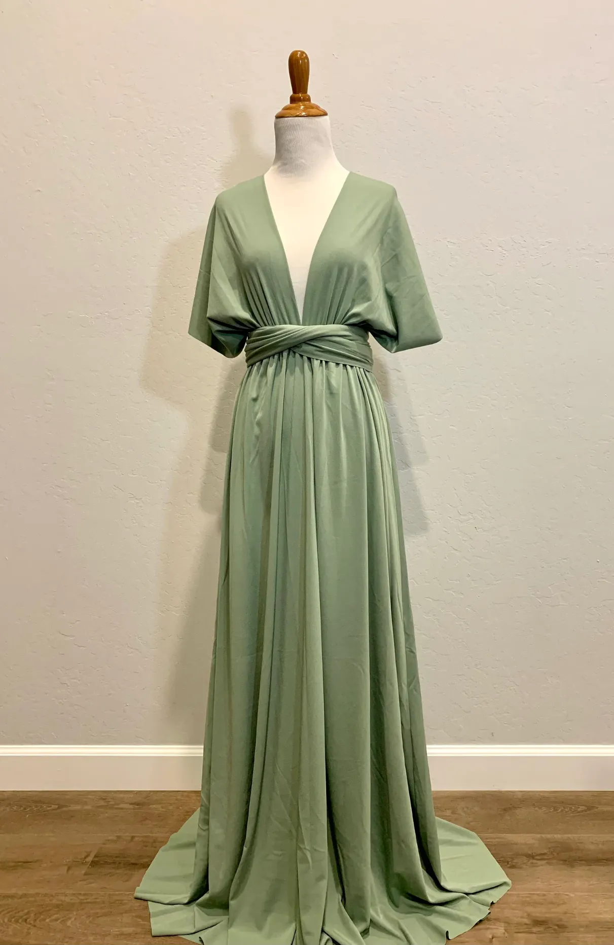 Pea green Infinity Dress/ Wrap Convertible Bridesmaid Dress- S148