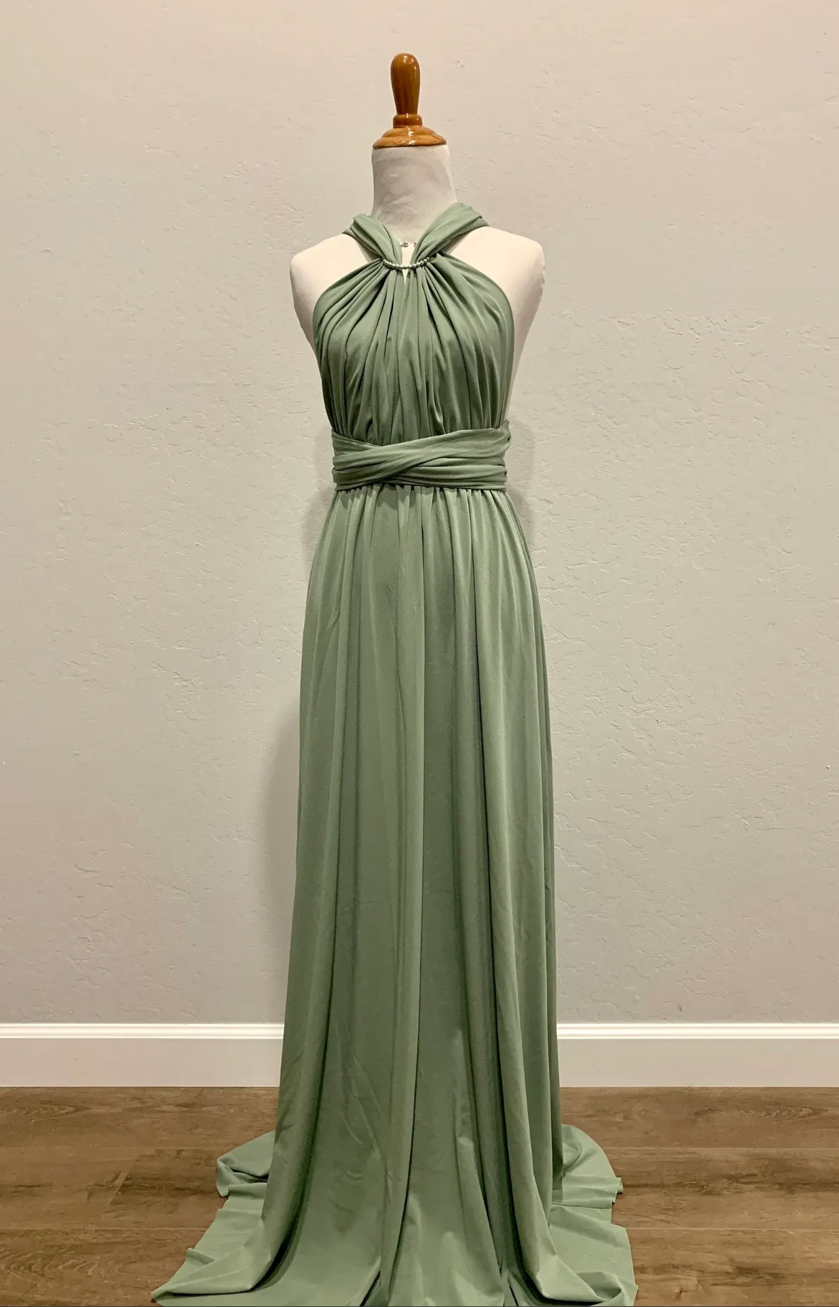 Pea green Infinity Dress/ Wrap Convertible Bridesmaid Dress- S148