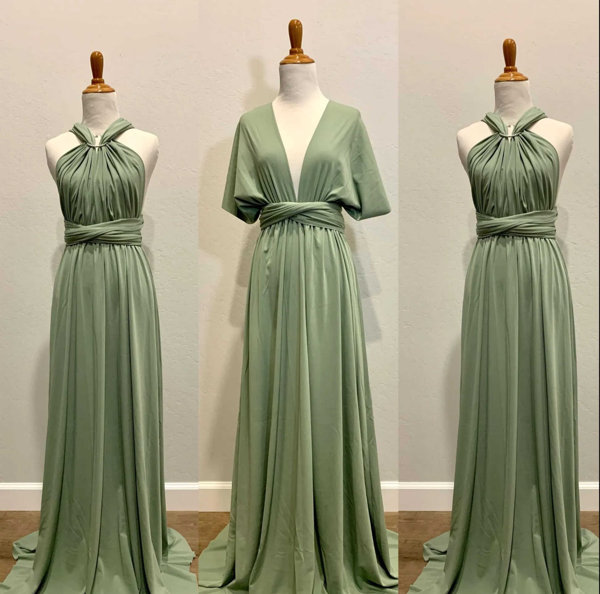 Pea green Infinity Dress/ Wrap Convertible Bridesmaid Dress- S148