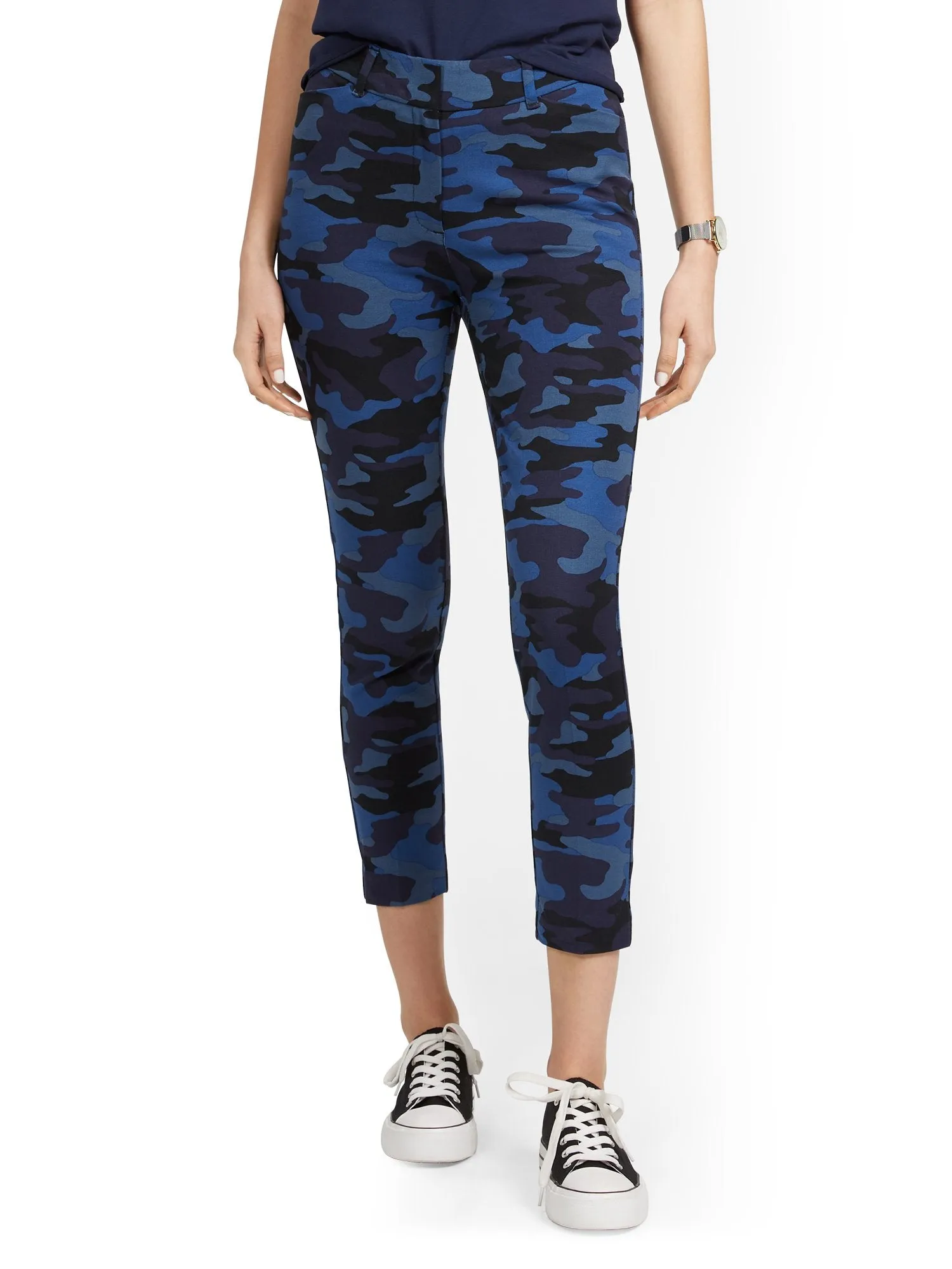 Petite Audrey High-Waisted Ankle Pant - Camo-Print